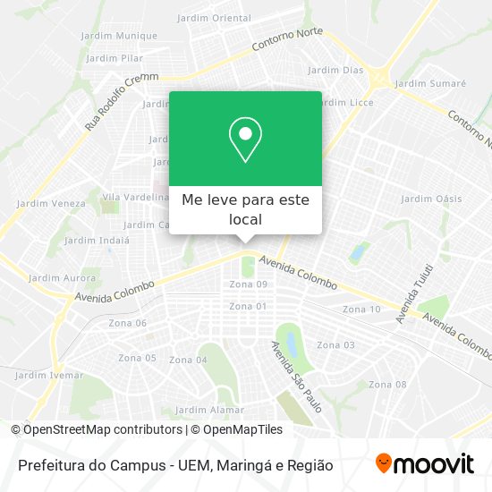 Prefeitura do Campus - UEM mapa