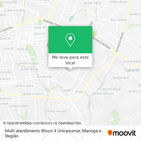 Multi atendimento Bloco 4 Unicesumar mapa
