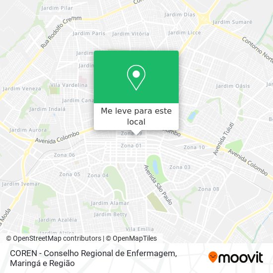 COREN - Conselho Regional de Enfermagem mapa