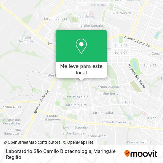 Laboratório São Camilo Biotecnologia mapa