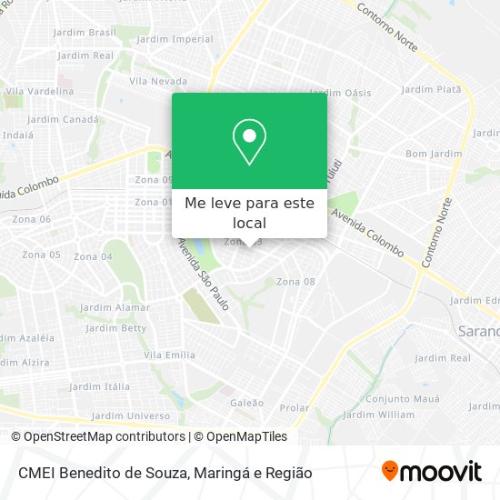 CMEI Benedito de Souza mapa