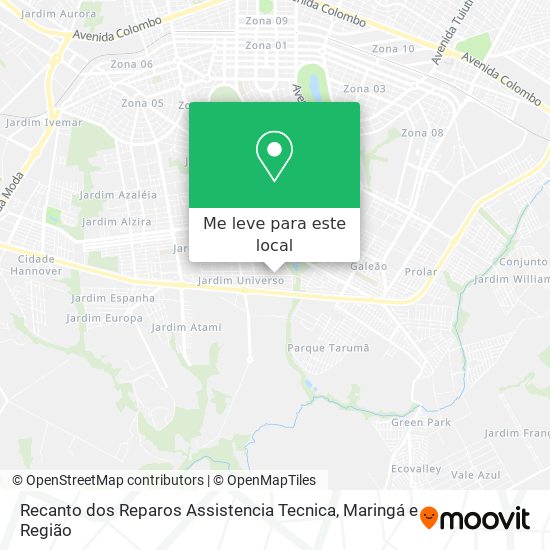 Recanto dos Reparos Assistencia Tecnica mapa