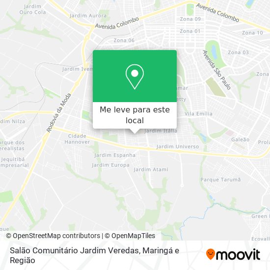 Salão Comunitário Jardim Veredas mapa