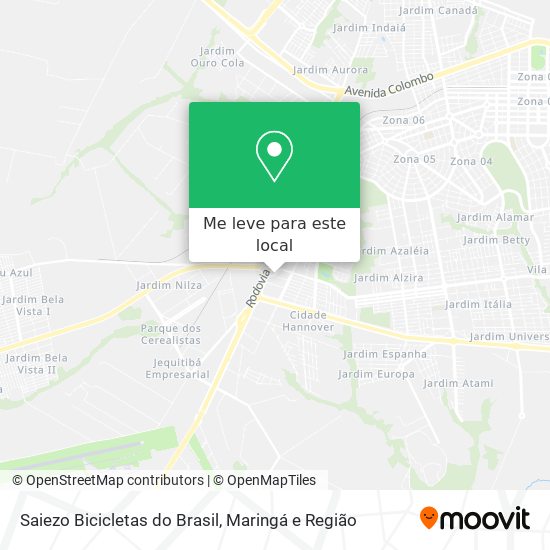 Saiezo Bicicletas do Brasil mapa