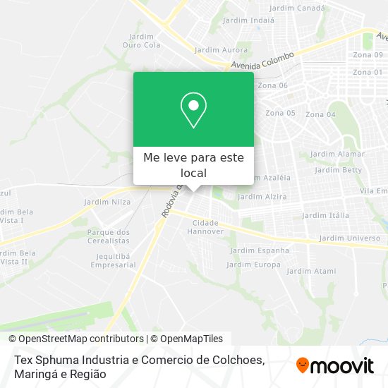 Tex Sphuma Industria e Comercio de Colchoes mapa