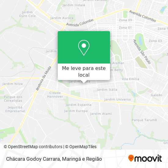Chácara Godoy Carrara mapa