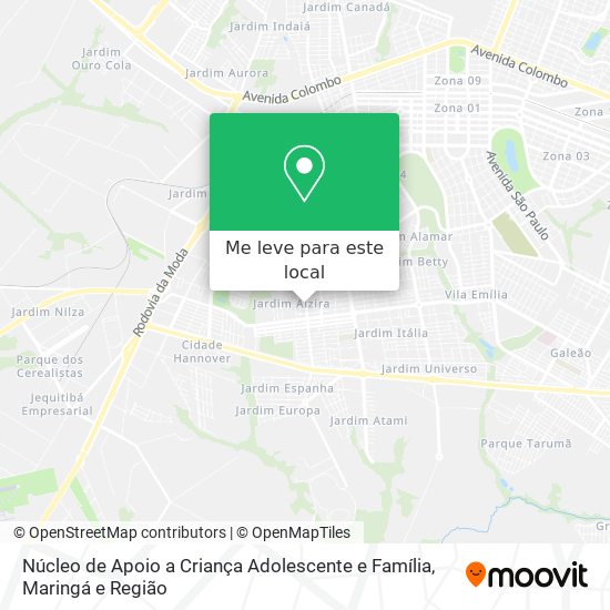 Núcleo de Apoio a Criança Adolescente e Família mapa