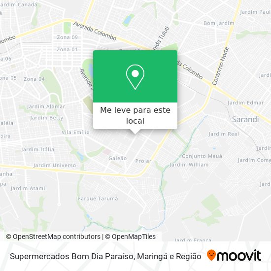 Supermercados Bom Dia Paraíso mapa