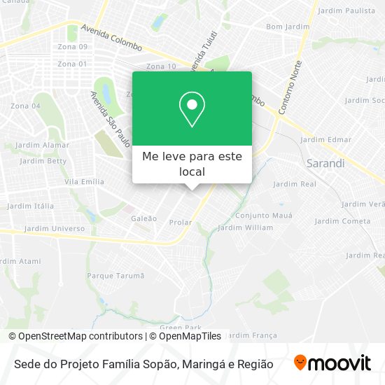 Sede do Projeto Família Sopão mapa