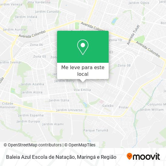 Baleia Azul Escola de Natação mapa