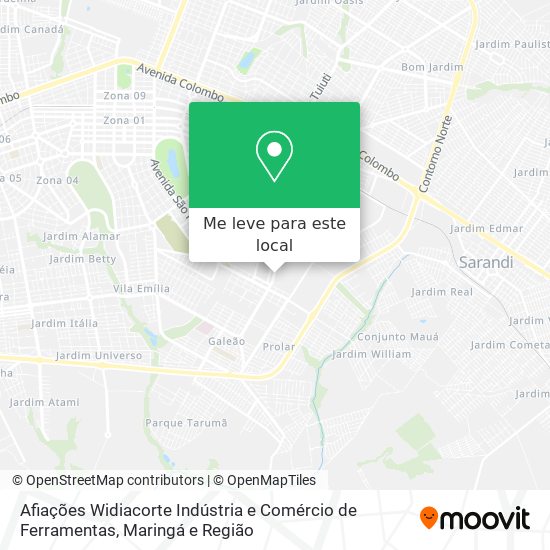 Afiações Widiacorte Indústria e Comércio de Ferramentas mapa