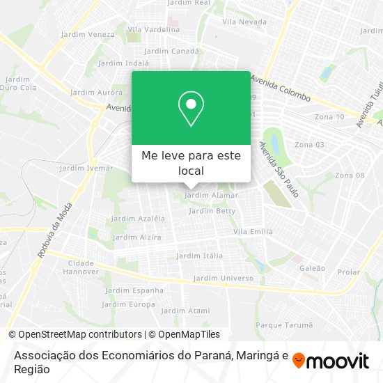 Associação dos Economiários do Paraná mapa