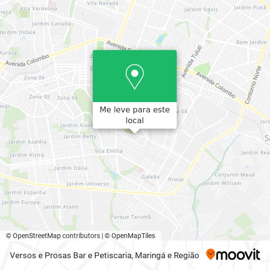 Versos e Prosas Bar e Petiscaria mapa
