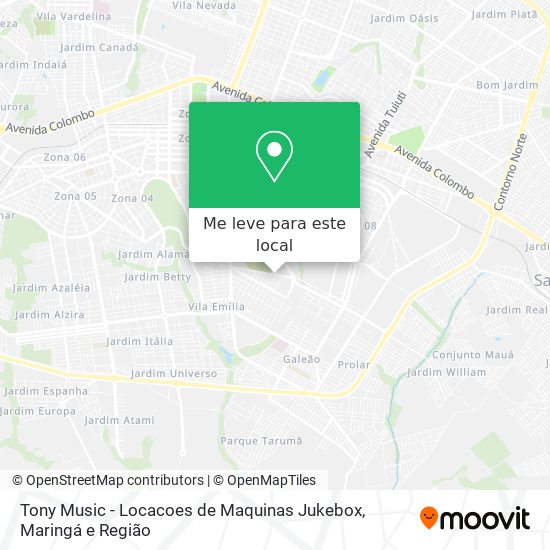 Tony Music - Locacoes de Maquinas Jukebox mapa