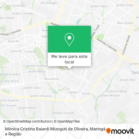 Mônica Cristina Baiardi Mizoguti de Oliveira mapa