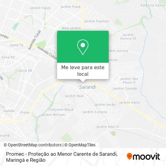 Promec - Proteção ao Menor Carente de Sarandi mapa