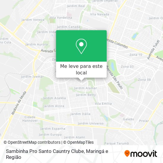 Sambinha Pro Santo Cauntry Clube mapa