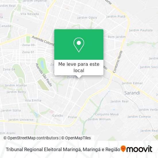 Tribunal Regional Eleitoral Maringá mapa