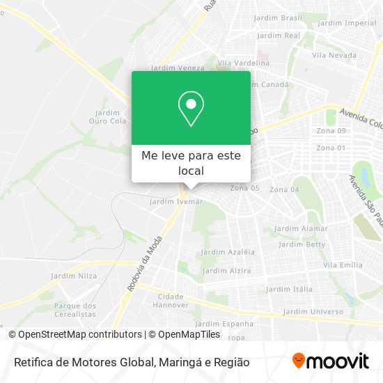 Retifica de Motores Global mapa