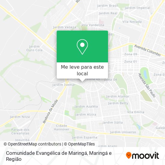 Comunidade Evangélica de Maringá mapa