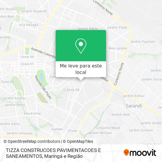 TIZZA CONSTRUCOES PAVIMENTACOES E SANEAMENTOS mapa