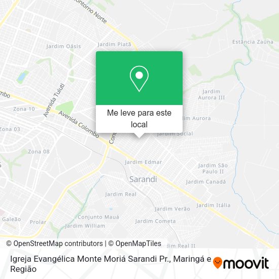 Igreja Evangélica Monte Moriá Sarandi Pr. mapa