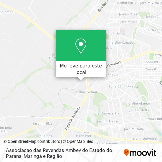 Associacao das Revendas Ambev do Estado do Parana mapa