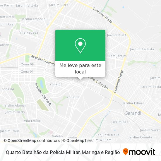 Quarto Batalhão da Polícia Militar mapa