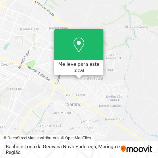 Banho e Tosa da Geovana Novo Endereço mapa