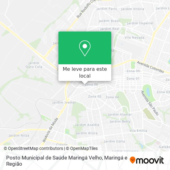 Posto Municipal de Saúde Maringá Velho mapa