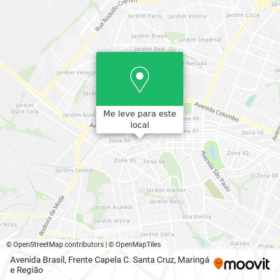 Avenida Brasil, Frente Capela C. Santa Cruz mapa