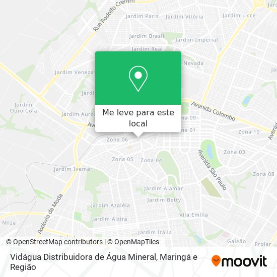 Vidágua Distribuidora de Água Mineral mapa