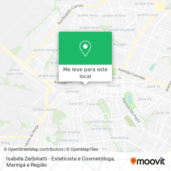 Isabela Zerbinatti - Esteticista e Cosmetóloga mapa