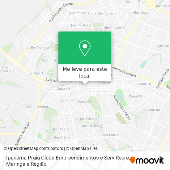 Ipanema Praia Clube Empreendimentos e Serv Recre mapa