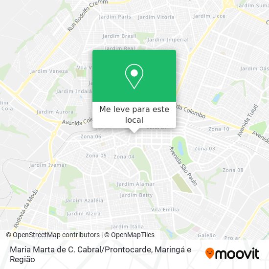 Maria Marta de C. Cabral / Prontocarde mapa