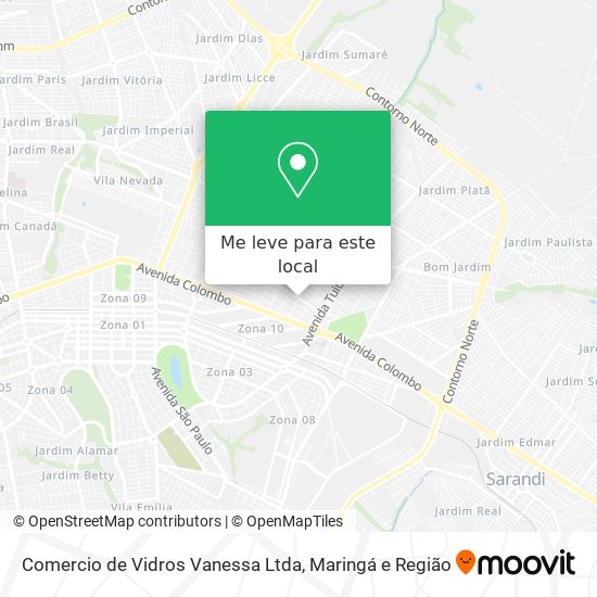 Comercio de Vidros Vanessa Ltda mapa