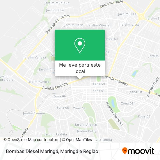 Bombas Diesel Maringá mapa