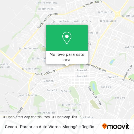 Geada - Parabrisa Auto Vidros mapa