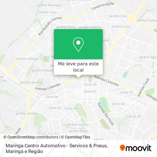 Maringa Centro Automotivo - Servicos & Pneus mapa
