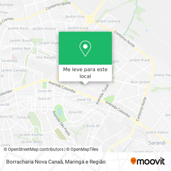 Borracharia Nova Canaã mapa