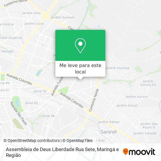 Assembleia de Deus Liberdade Rua Sete mapa