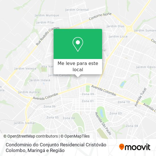 Condomínio do Conjunto Residencial Cristóvão Colombo mapa