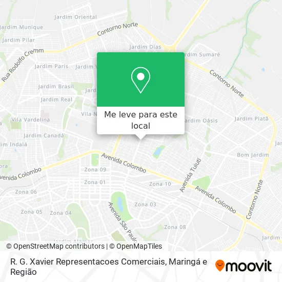 R. G. Xavier Representacoes Comerciais mapa
