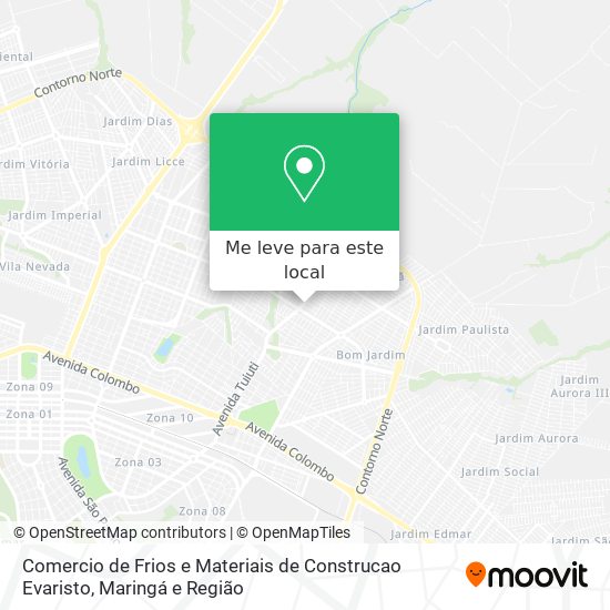 Comercio de Frios e Materiais de Construcao Evaristo mapa