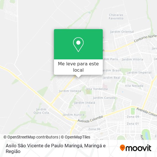 Asilo São Vicente de Paulo Maringá mapa