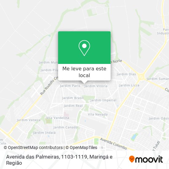 Avenida das Palmeiras, 1103-1119 mapa