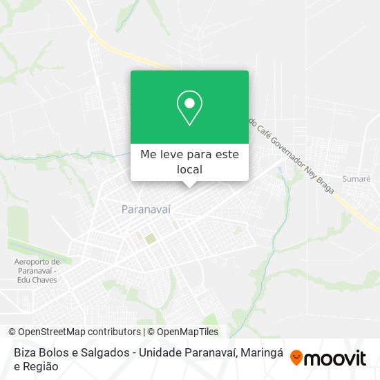 Biza Bolos e Salgados - Unidade Paranavaí mapa