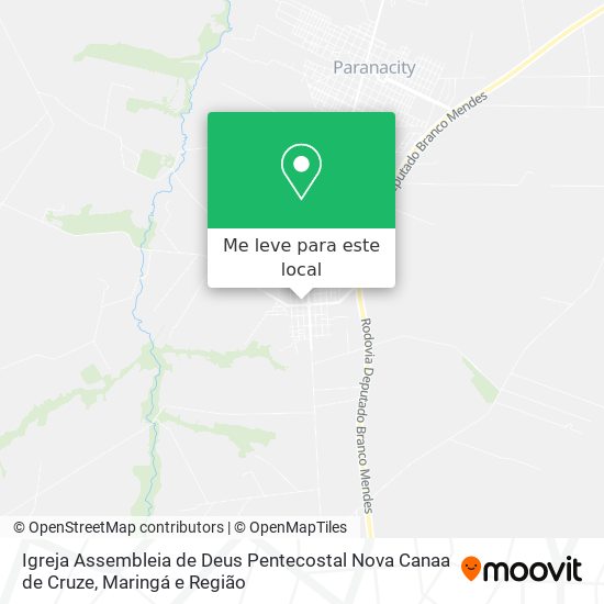 Igreja Assembleia de Deus Pentecostal Nova Canaa de Cruze mapa
