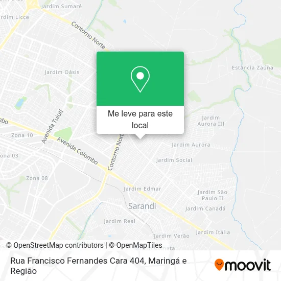 Rua Francisco Fernandes Cara 404 mapa
