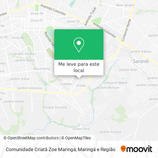 Comunidade Criatã Zoe Maringá mapa